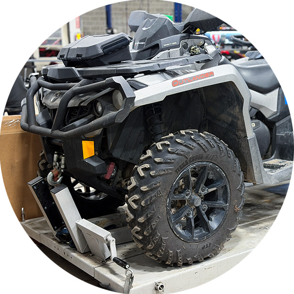 An ATV with completed repairs from Milwaukee powersports